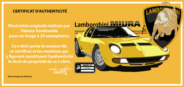Mod-004 “Miura SV” – Spectra Yellow – T-shirt Collector (édition limitée à 25 exemplaires)