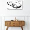 Wooden sideboard table with books and a vase Mod/010 - Porsche typ 904 Carrera GTS (de 1964)